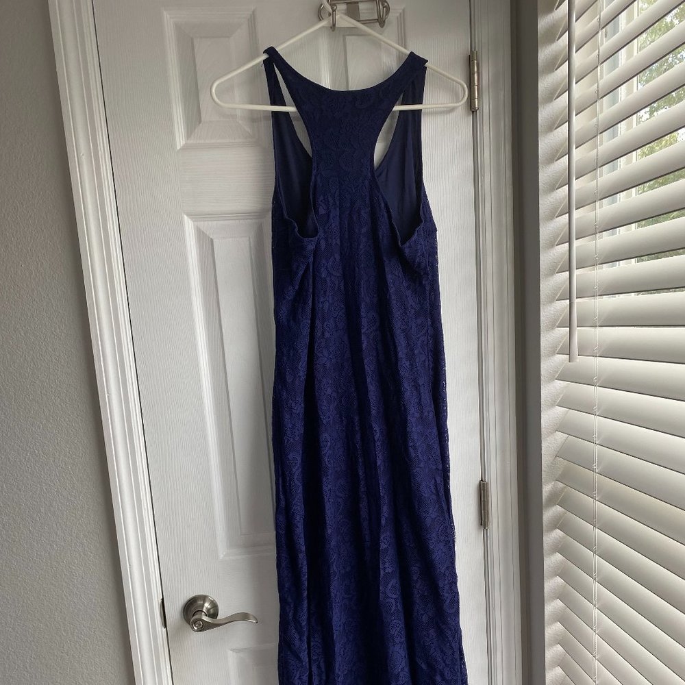 lacy Derek Heart long sleeveless dress